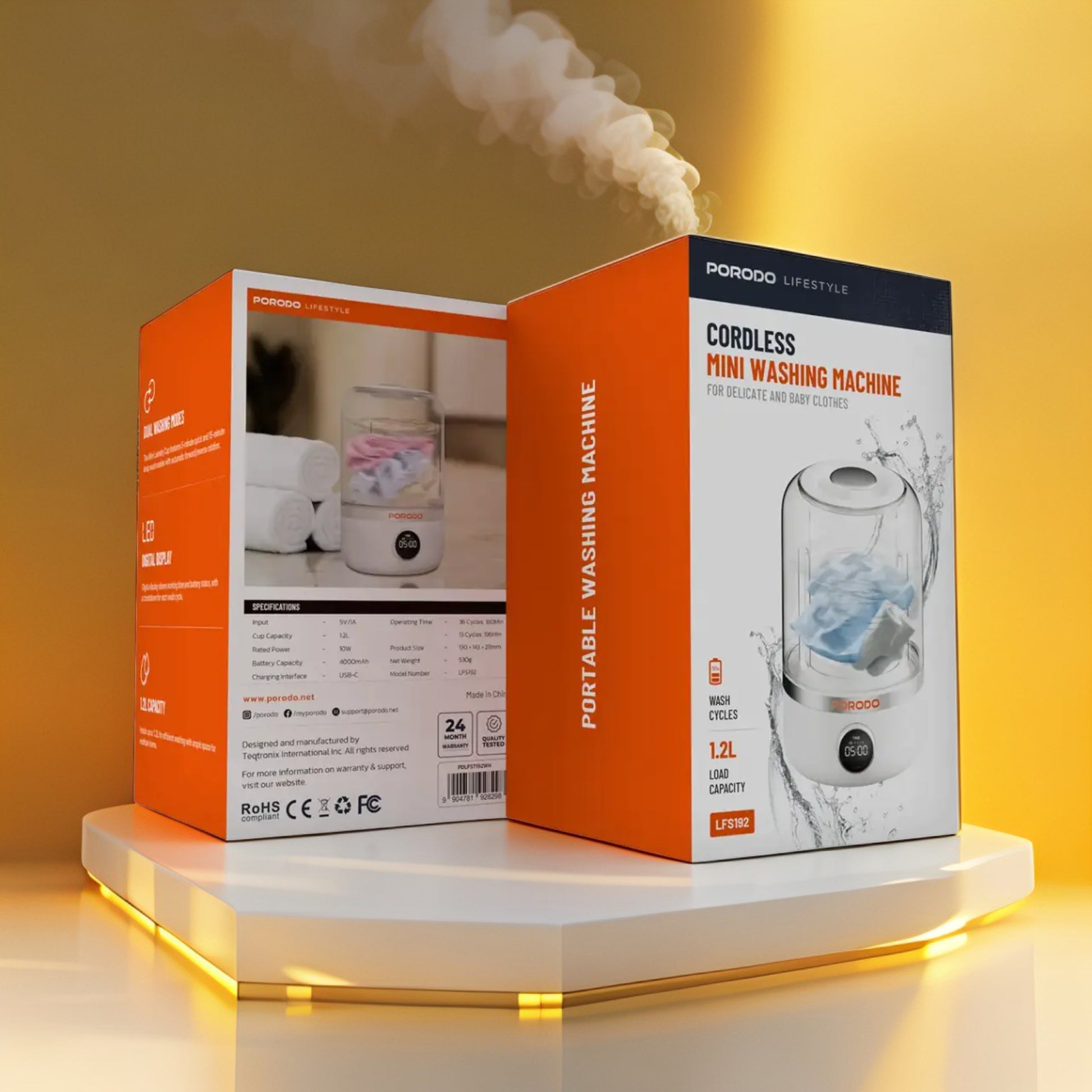 مینی واش قابل حمل برند Porodo حمل مدل 102L اوزجینال